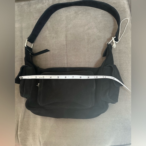 Free People Siren Black Suede Shoulder Bag - NWOT - Picture 10 of 13